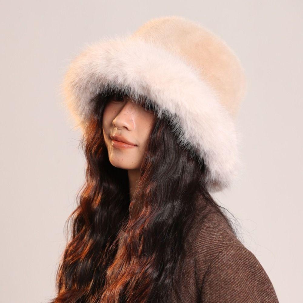 Warm Artificial Fur Hat Fluffy Hat Winter Cap Personality Beanie Hat  Outdoor