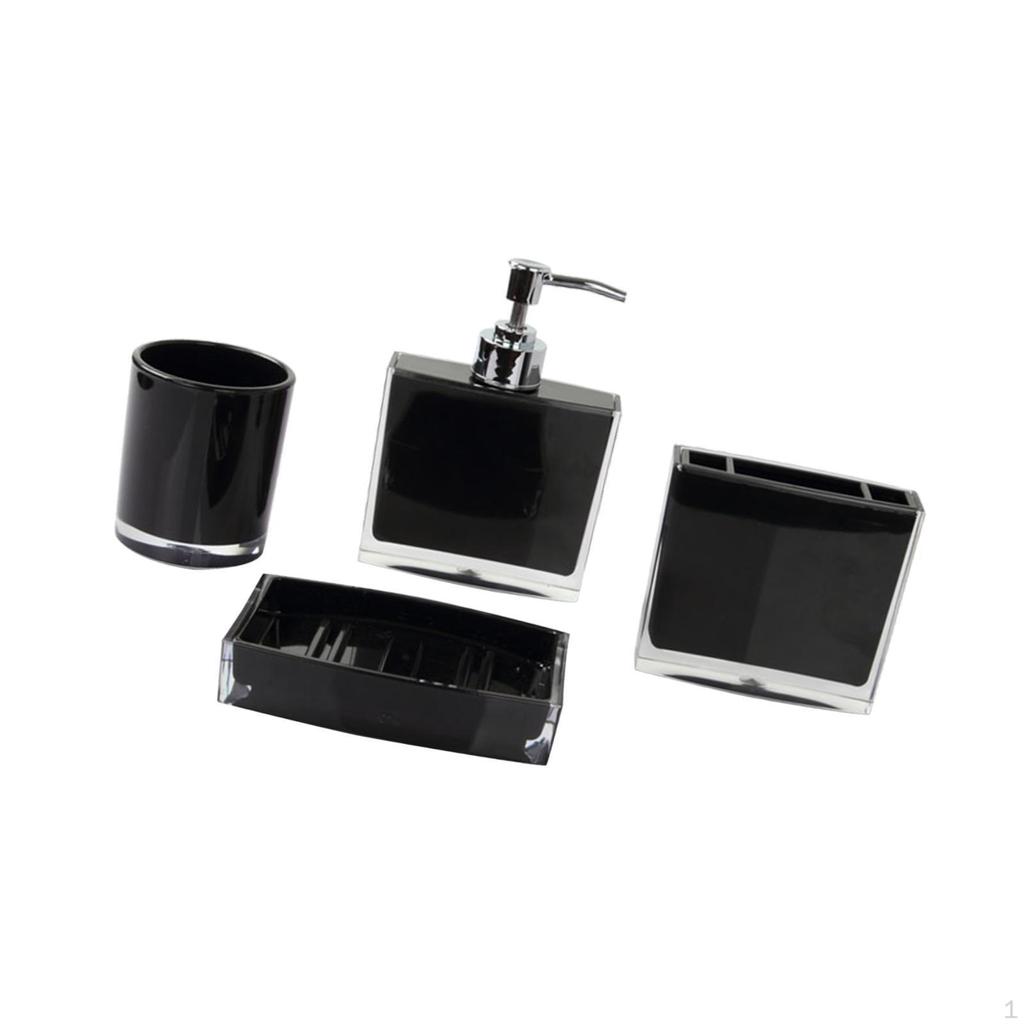 4 Pieces Cup Toothbrush Holder Set Soap Dispenser Organizer Toiletries Storage Bathroom Accessories