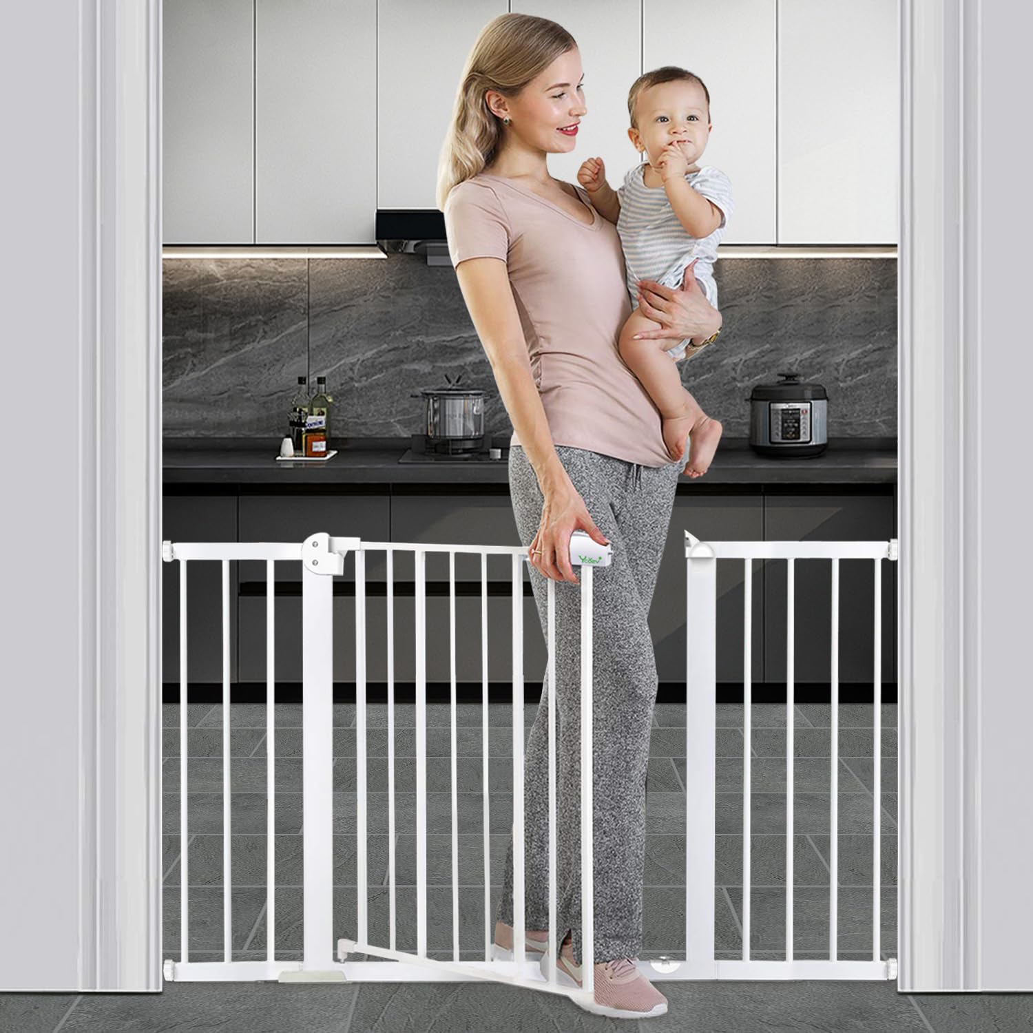 

Ycozy BabySafe Baby Gate for Safety Gate for and Tension Type Baby Baby Baby with Expandable 77cm Mounting Width Stairs, Children, Pets, Dogs, Cats, белый