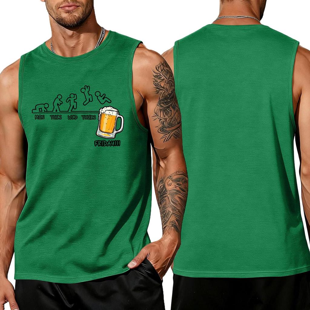 Herren Trachten-Print Tanktop Lockerer Schnitt Sommerlich Lässig Tägliches Tragen
