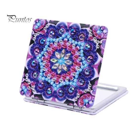 

1 комплект DIY алмазное зеркало для рисования изысканное элегантное яркое цветное складное мини-зеркало для макияжа Рождественский подарок B