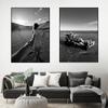Holding Hands Couple Art Prints Poster Black White Seaside Scenery Picture Beautiful Dandelion Flower Wall Decor HD0117