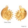 Wholesale 6pcs/lot Sun Moon Heart Charms Stainless Steel Pendants For DIY Jewelry Making Accessories