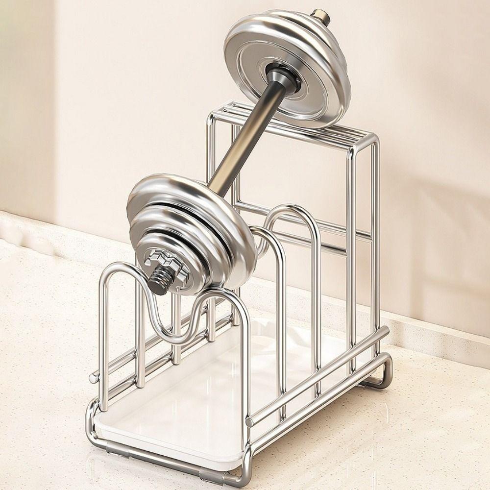 Multi-layer Pot Lid Rack Stainless Steel Rustproof Chopping Board Organizer Space Saving with Drainage Tray Cutting Board Holder