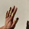 1/5Pcs No Manicure Open Ring Texture Lightweight Nail Irregular Metallic Skin Art Ring Adjustable Finger Accessory