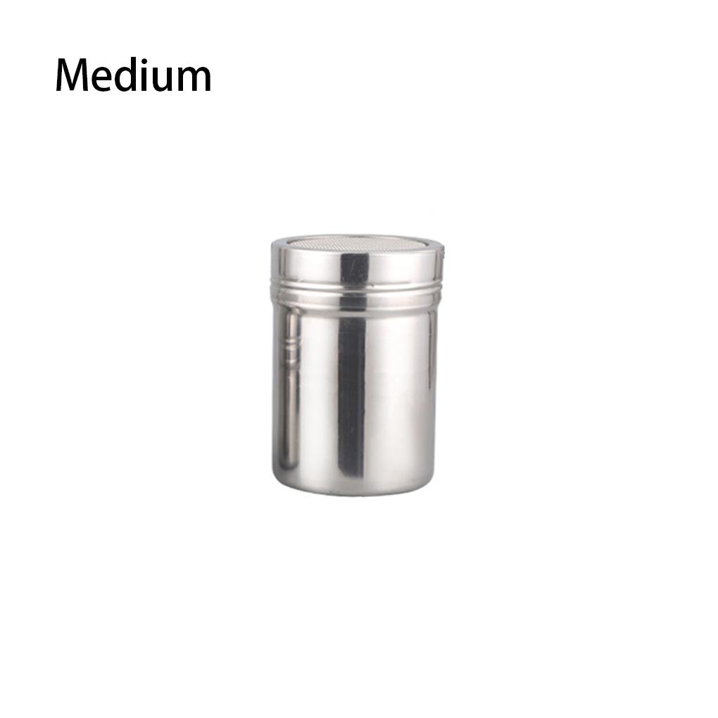 

Stainless Steel Coffee Duster 3 Sizes Cocoa Cinnamon Sugar Gauze Mesh Jar Seasoning Bottle with Sifter Lid Cooking Tool