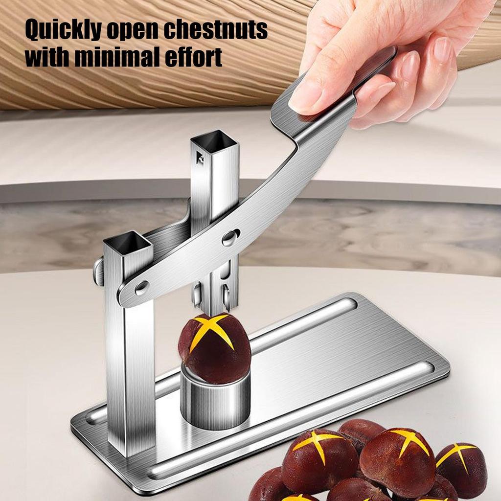 Chestnut Cutter Tool Stainless Cracker Portable Nutcracker for Walnuts Pecans Chestnuts Seniors Elderly Weak Hands Kitchen