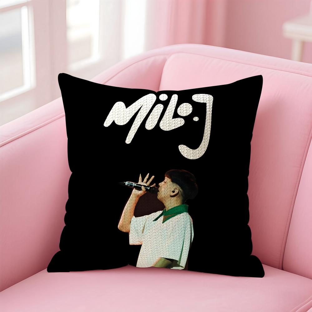 Aargentinian M-Milo Jj Cushion Cover Natural Linen Pillow Case Double-Sided Print Decorative Sofa Pillowcase Home Decor Gift
