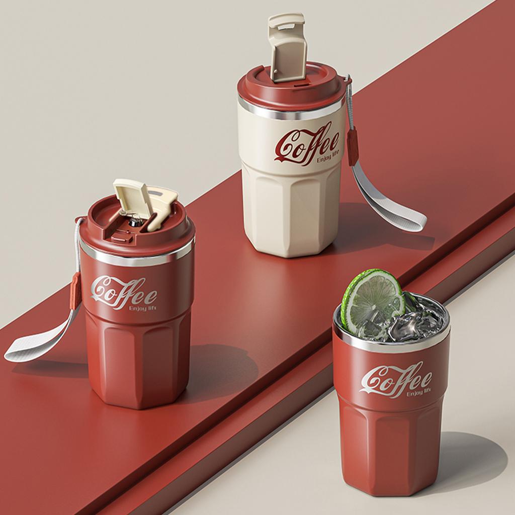 400/480ml Portable Thermos Bottle 304  304 Stainless Steel Double Wall Insulated Water Bottle For Student Kids Sealed Coffee Mug