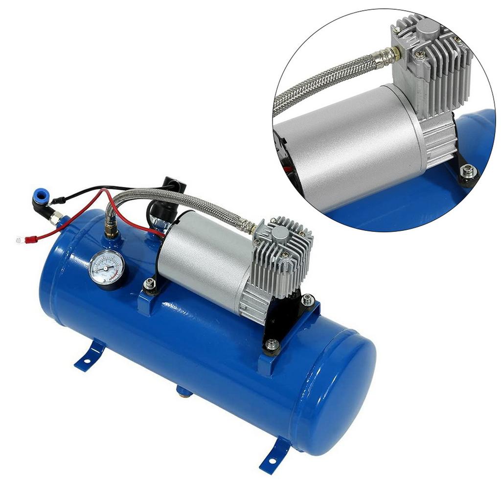 Tyre Inflator Pump Pressure Pump 150psi 12V Air Compressor with 6 Liter  Tyre Inflator Pump for Air Horn Train Truck RV Tire