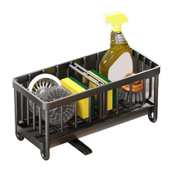 מחזיק ספוג לכיור מטבח עמיד בפני חלודה עמיד בפני קורוזיה מחזיק מברשת ארגונית לכיור מטבח עם פיית ניקוז אוטומטי