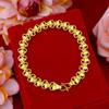 Zinc Zinc Alloy Hollow Bracelet Love Heart Chinese Style Bangles Delicate Golden Bracelet  Girl