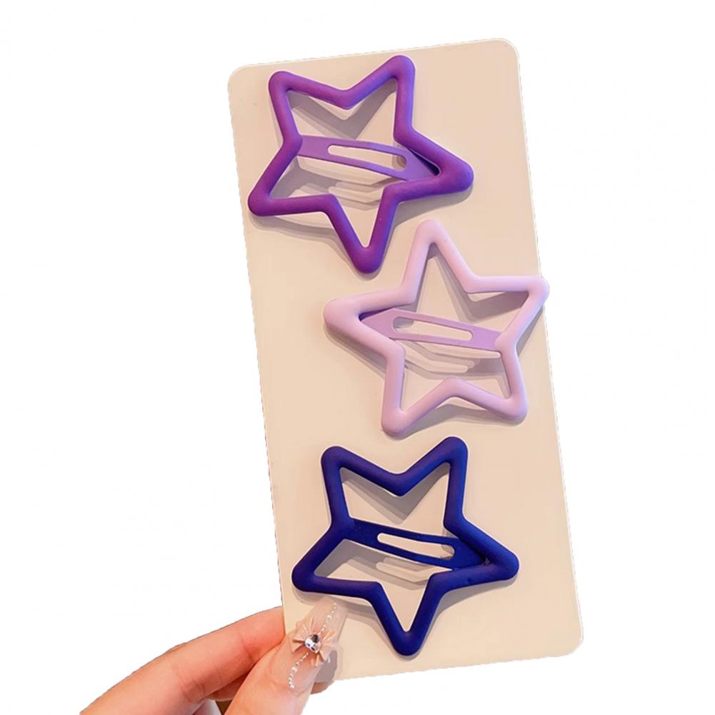 3Pcs Children'S Pentagram Broken Hair Clip, Girls' Hair Without Injury Side Bangs Clip, Versatile Headpiece Hair Clip On The Back Of The Head