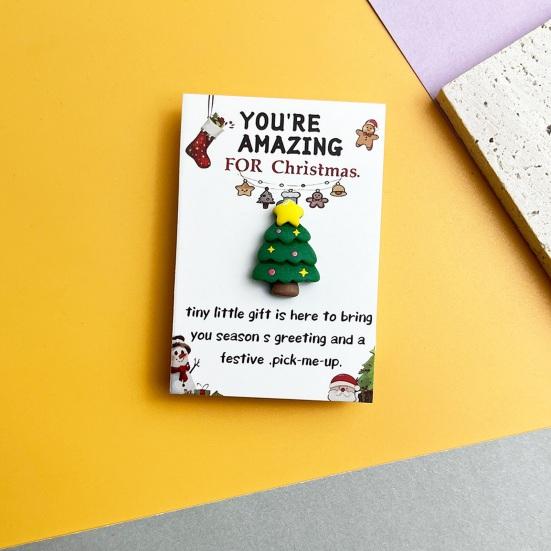 10/20/30/40/50Pcs Christmas Pocket Hug with Positive Card Emotional Support Santa Reindeer Snowman Tree Gingerbread Pocket Token Inspirational Gift