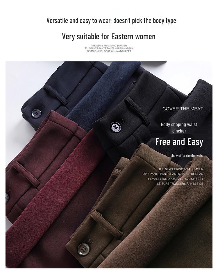 Women's High-Waisted Velvet Wool Wide-Leg Pants - Autumn/Winter 2026 Fashion - Loose, Straight-Leg Casual Versatile Trousers