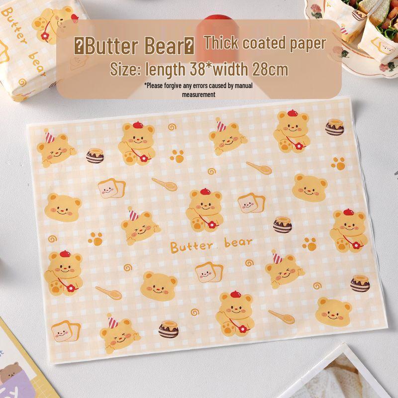 Premium 28x38 Food-Grade Wax Paper for Sandwiches & Rice Balls - Microwave Safe, Cute Design