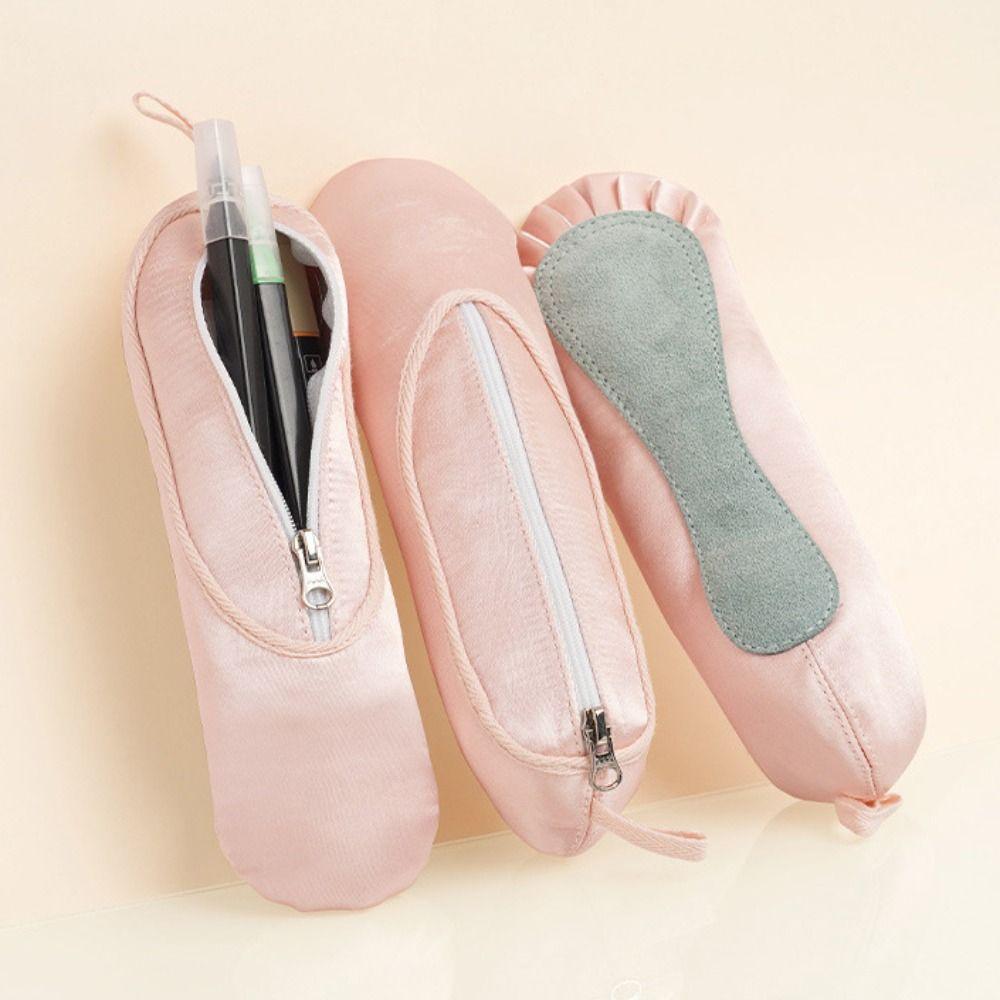 

Large Capacity Ballet Shoes Pencil Case Cute Design Pen Storage Bag Ballerina Pencil Bag Children рожевий