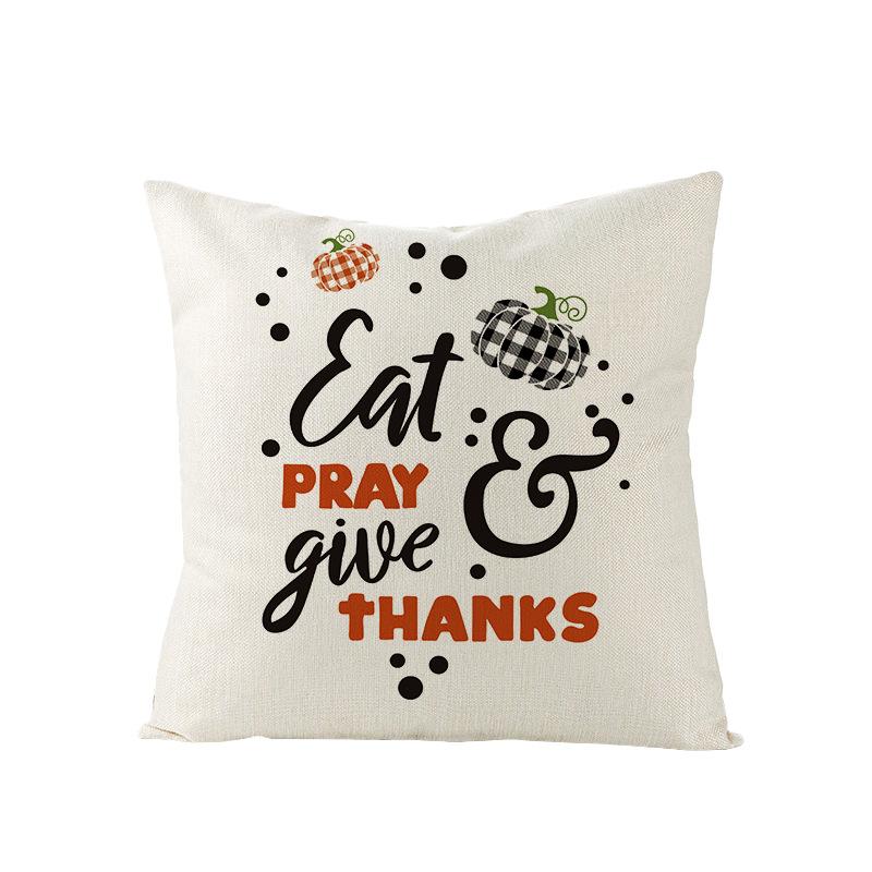 Thanksgiving Pillowcase New Autumn Pumpkin Polyester Peach Skin Printed Sofa Pillow