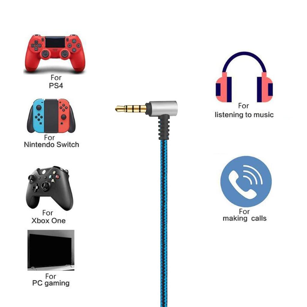 Adhiper Arctis 7 Cable Gaming Headset Audio Cable Auxiliary Cable for SteelSeries Arctis 3, 5, 7, and Pro Headphones (Blue, 2m)