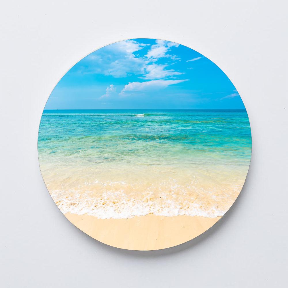 Bellissimi Sottobicchieri in Smalto con Onde del Mare e Cielo per Tavolo Viaggio Estivo Riutilizzabili Sottobicchieri per Bevande Arredo Soggiorno Casa Fattoria Bar