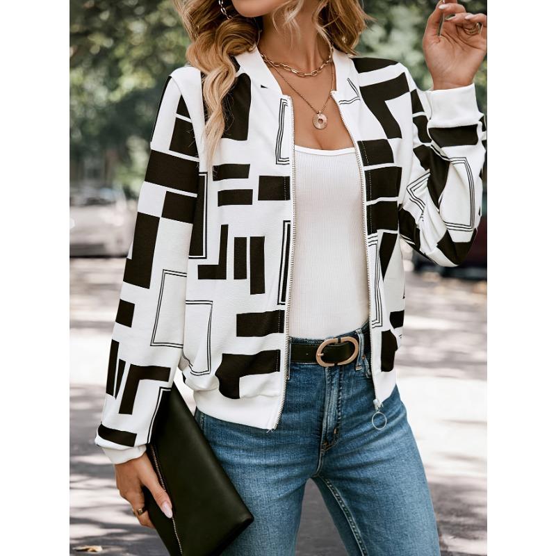 

Куртка на блискавці, повсякденна куртка з довгим рукавом на весну та осінь, жіночий одяг XXL