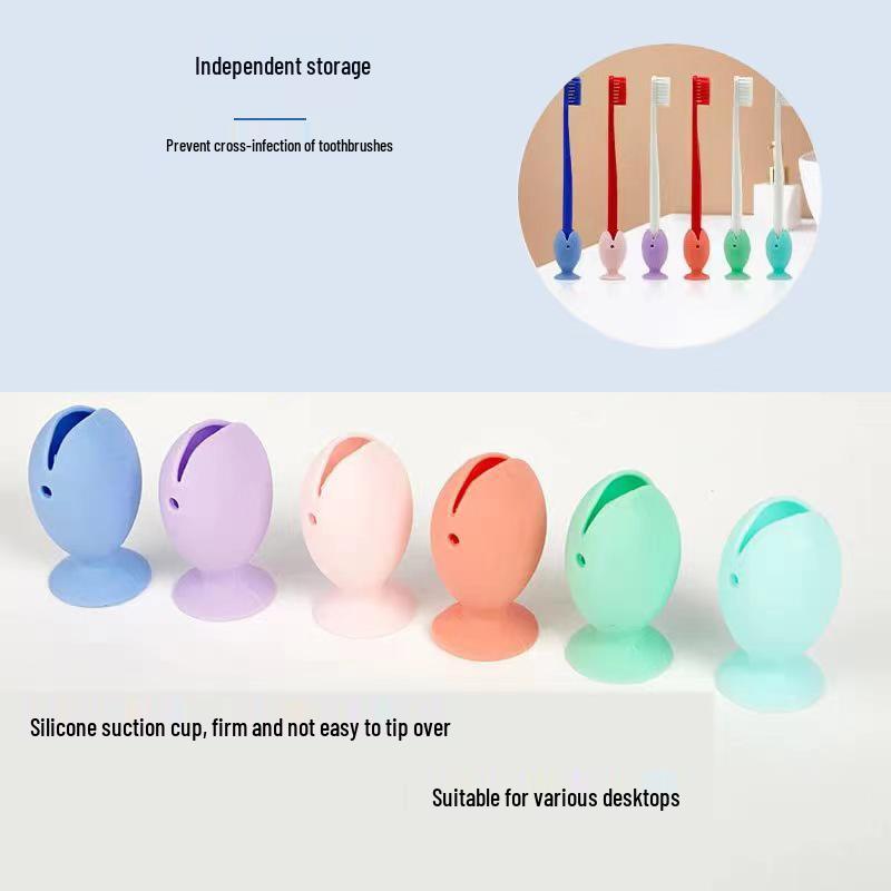 Silicone Fish Toothbrush Holder & Wall-Mount Suction Set
