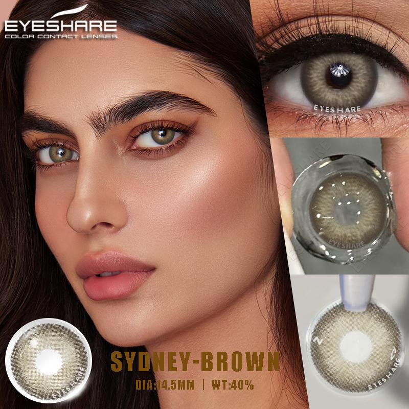 EYESHARE Natural Color Contact Lenses for Eyes Brown Contact Lens Blue Contact Lens Colored Eye Contacts Eye Makeup Yearly Use