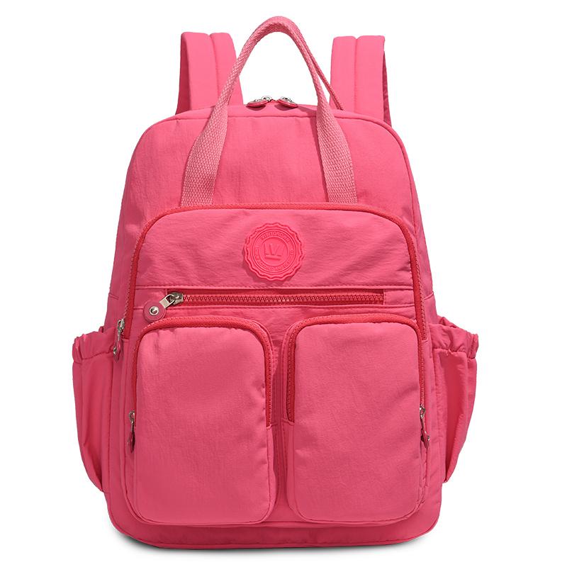 Fashion Woman Backpack Waterproof Nylon Soft Handle Solid Multi-pocket Travel Zipper Feminina School Bags Laptop Backpack