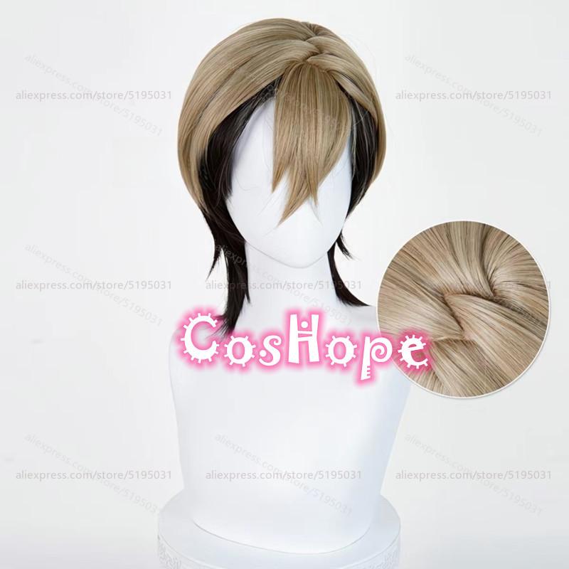 Zanka Nijiku Cosplay Pruik 42cm Korte Gemengde Kleur Pruik Cosplay Anime Hittebestendige Synthetische Pruiken voor Halloween Kostuum One Size
