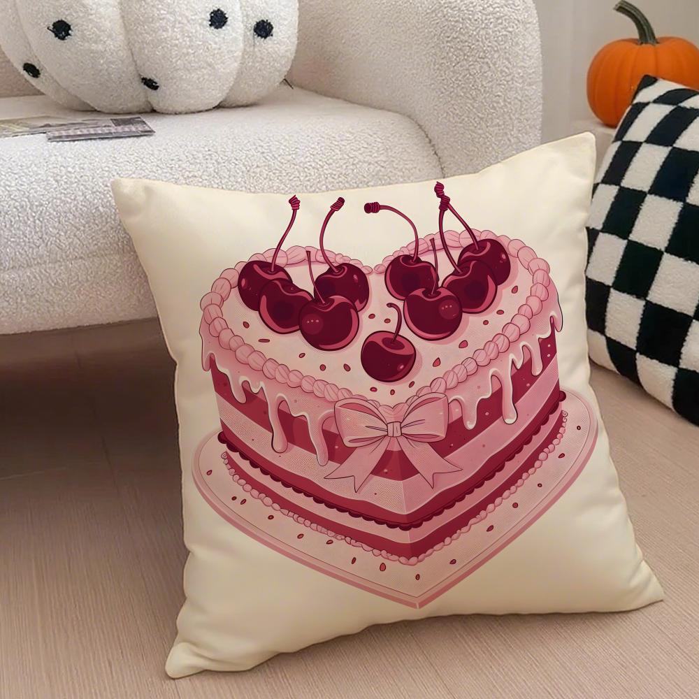 Valentines Day Gift with Heartshaped Pattern Cushion Cover Throw Pillow Cover Hidden Button Durable Polyester Chair Cushion