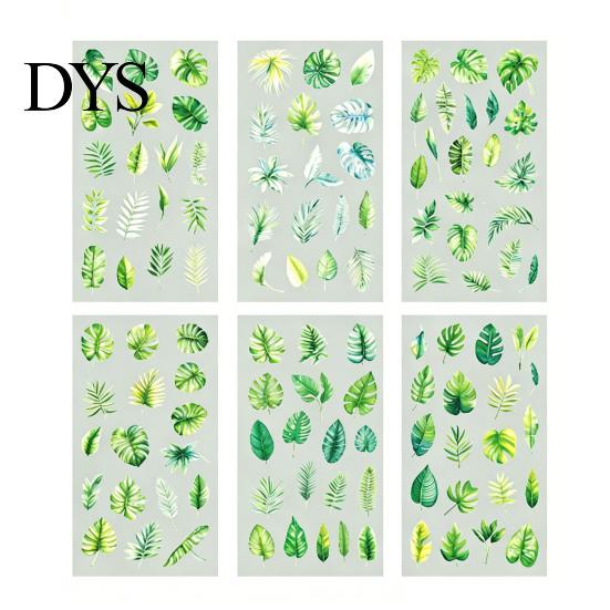 Floral Scrapbook Supplies 6 Sheets/Set Natural Flower Stickers, Waterproof PVC Plants Decals, Retro Stickers Transparent Decorative for DIY