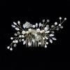 New Pearl Bridal Headdress Rhinestone Elegant Flower Insert Comb Head Jewelry Women