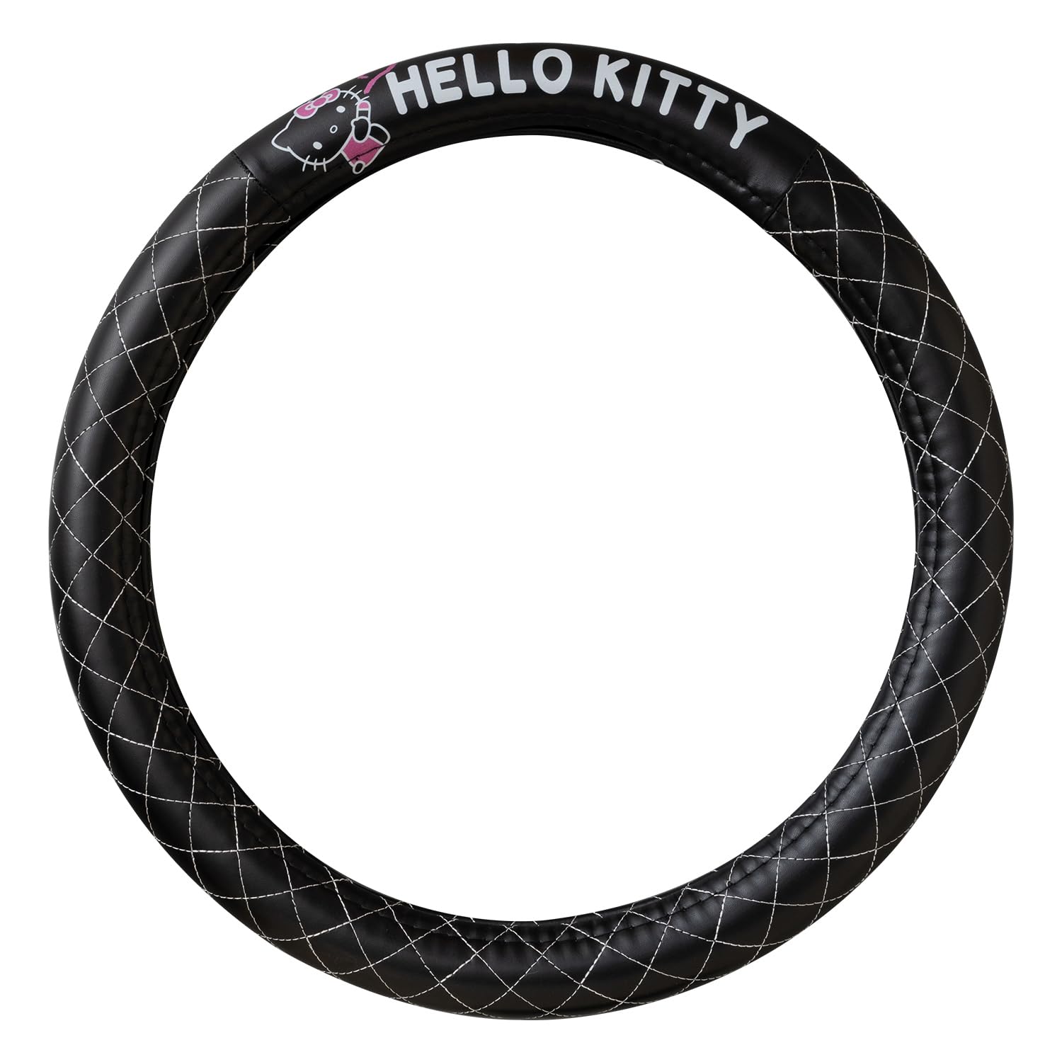

SEIWA Sanrio Car Interior Steering Wheel Hello Kitty Sanrio Quilted Steering Wheel Fits Kei and Standard Easy Steering Officially Licensed HELLO KITTY