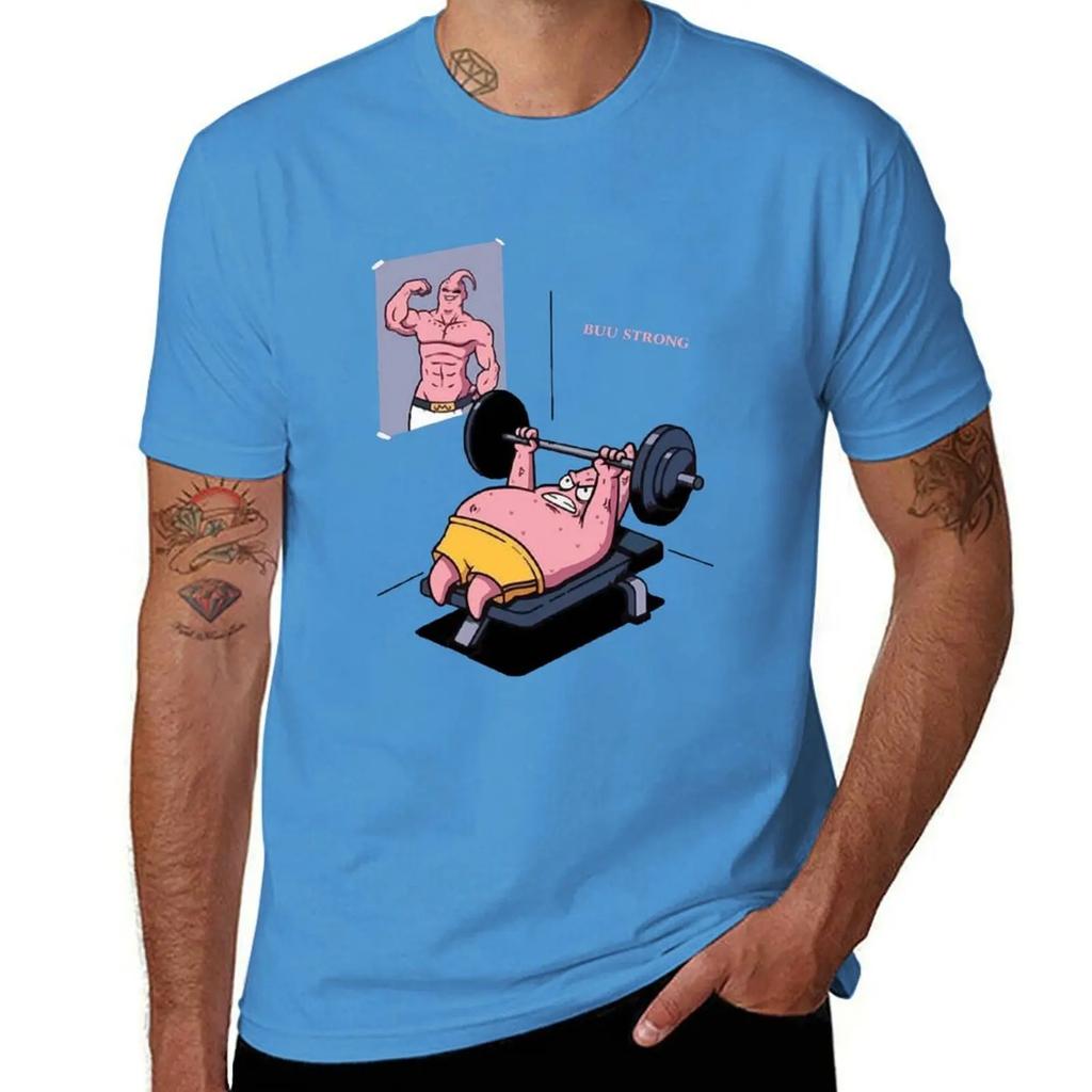 Majin BBuuu vs Patrick Funny gym TShirt korean fashion customizeds vintage clothes t shirt for men