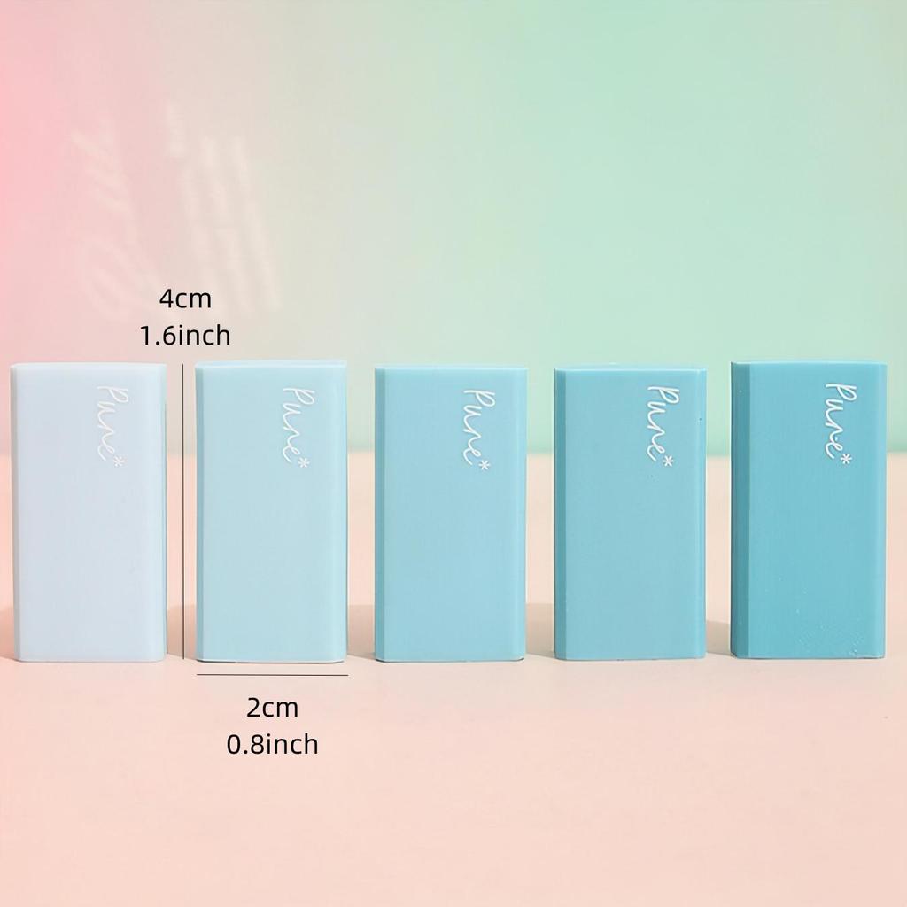 5pcs Pure Gradient Color Erasers Set Less-dust for Pencil Cleaning Stationery School Exam