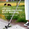 2-in-1 Weed Pulling and Loosening Tool with Wheels, Suitable for Narrow Spaces, Stairs, Lawns, and Outdoor Use - Durable Rolling Grass Cutter