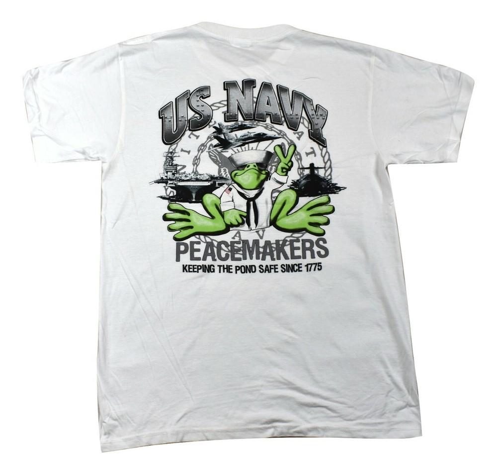 Peace Frogs Mens Peacemakers US Navy Keeping The Pond Safe Tee Shirt New S Unisex T-Shirt XL