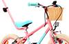 Kids White Pink Mint LOVEL 16" Steel Bike with Training Wheels & Wicker Basket