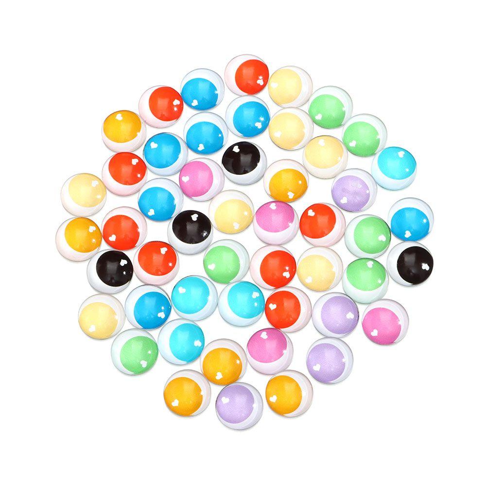 50Pcs/Set Round Eyes 6/10/16/20/25mm Glass Doll Eyes Cabochon Flat Eyeballs Handmade Puppet Decor Toys Accessories DIY Craft