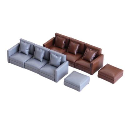 Living Room Sofa Set 1/12 Scale Wooden Base Cloth Covered Mini Furniture for Doll House Accessories and Collectibles