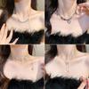Korean Design Zirconia Leaf & Heart Necklace with Colorful Beads and Letter Pendant