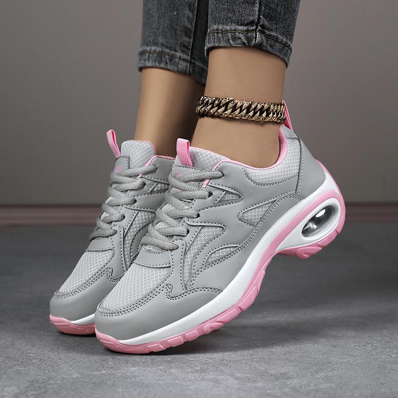 Fashion Lace-up Women's Running Shoes Fashion Air-cushion Sneakers Ladies Breathable Outdoor Walking Jogging Shoes