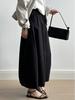 Women's French Style White Midi Skirt, High Waist, Petite A-Line Umbrella Design, Summer 2025 Collection.