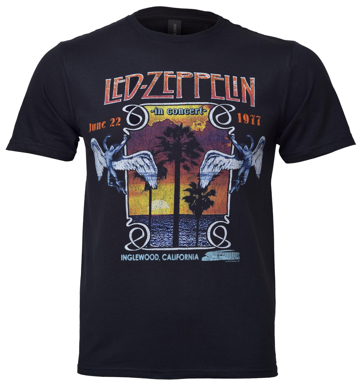 Футболка Led Zeppelin Инглвуд В Концерте 1977 Рок Логотип Новая L