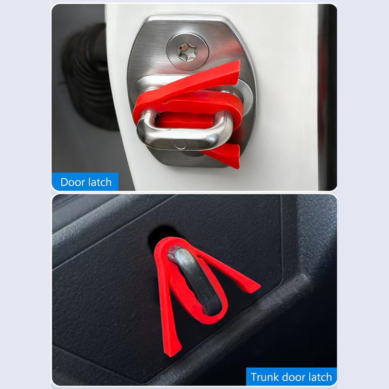 SEAMETAL 4pcs Car Door Lock Shock Pad Silicone Auto Door Lock Protection Cover Force Release Arm Design for Car Truck Door Latch
