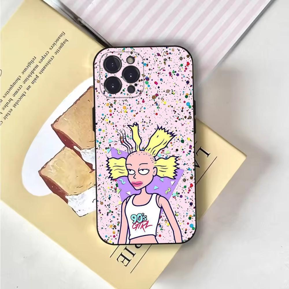Rugrat Chuckie Angelica Phone Case For iPhone 16,15,14,13,12,11,Pro,X,XS,Max,XR,Plus,Mini Soft Black Cover
