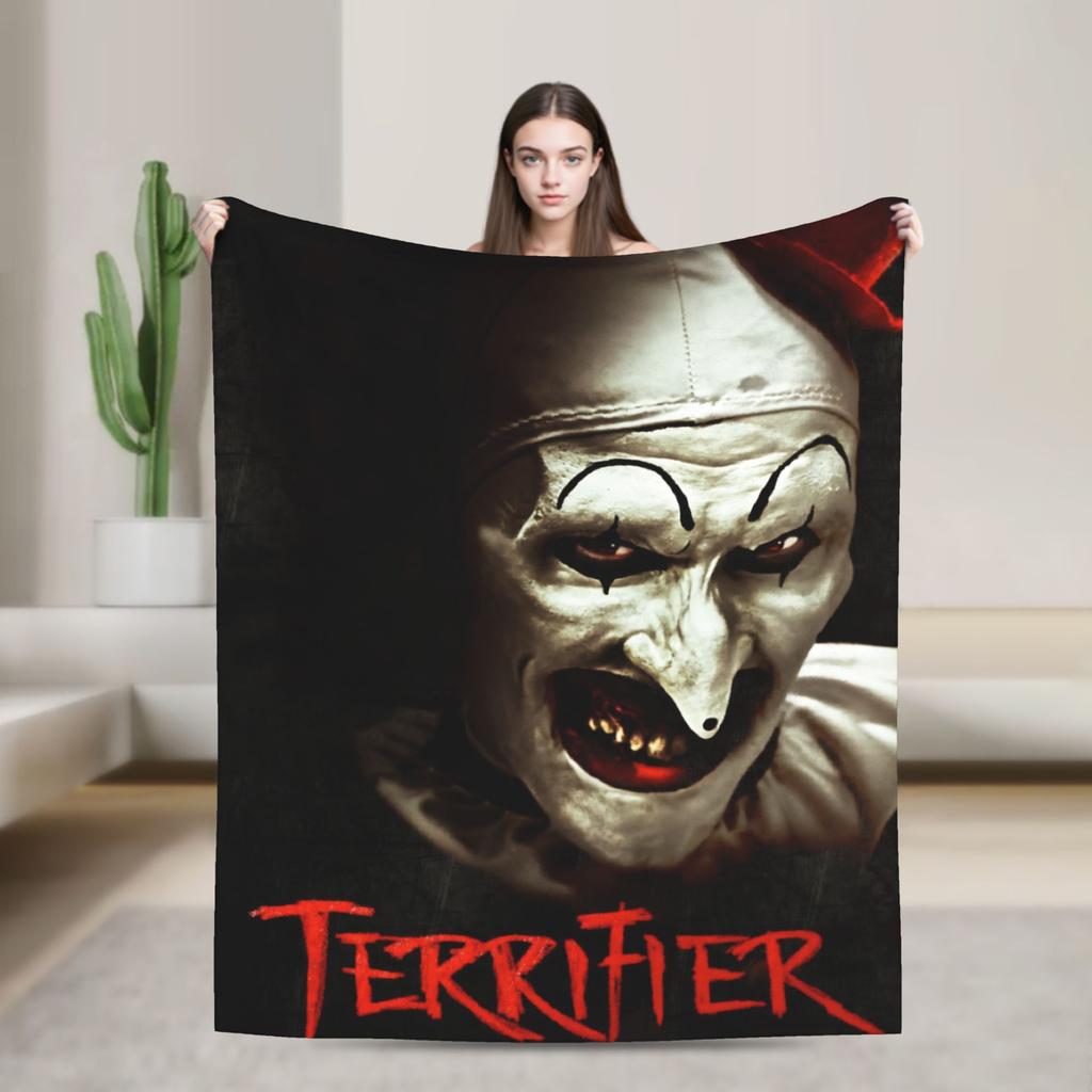 Terrifier Decke Film Kunst Der Clown Camping Flanell Bettwäsche Überwürfe Für Heimdekor Weich Warm Benutzerdefinierte Qualität Tagesdecke Geschenk