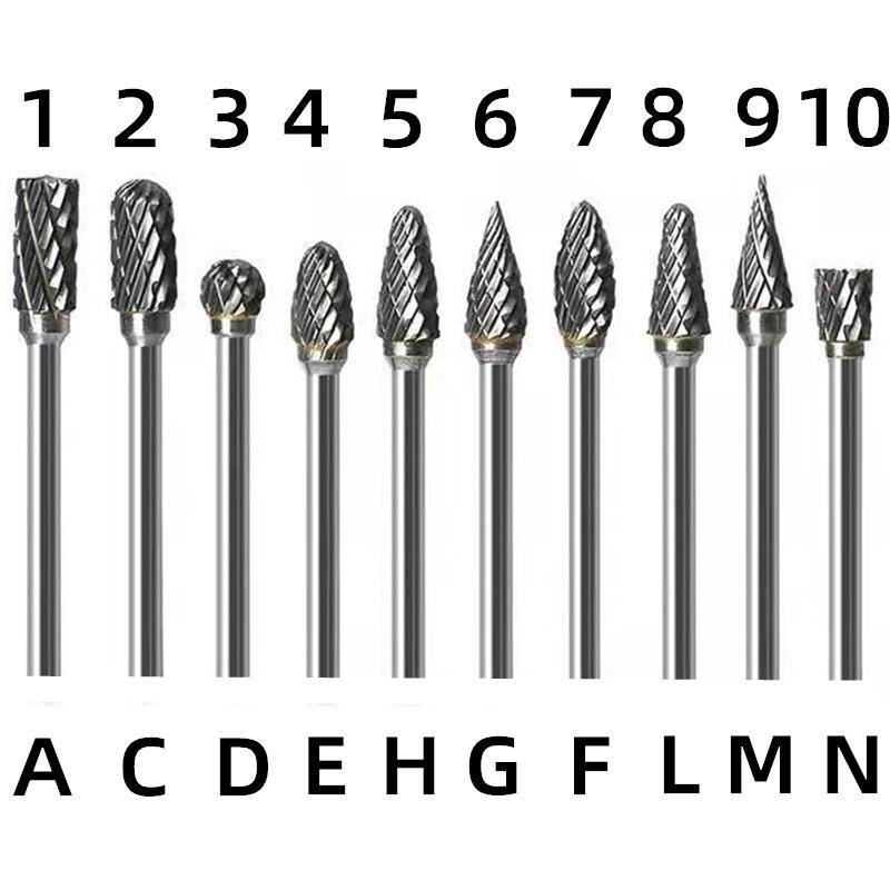 

10-Piece Tungsten Alloy Cutter Set with 1/4-inch Shank, Double-Cut Rotary Cutters for Grinding, Polishing, and Carving Steel, Wo 10pcs