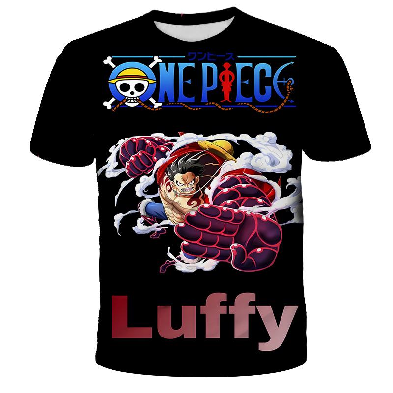 Wendy4 Anime One Piece Luffy Jongen T-shirt CosPlay Korte Mouw mannen Cartoon Heren Top Los Ademend Heren Casual Kleding 130