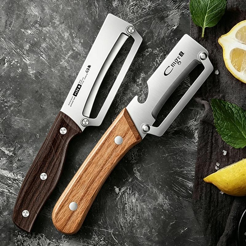 Stainless Steel Peeler Multi-Function Kitchen-Specific Peeler for Slicing Fruits and Vegetables with Wooden/ Steel Handle7